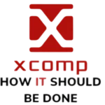 Logo Xcomp – partner srebrny biegu Piersi na Start